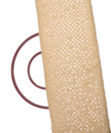 caramel colour sequin net embroidery fabric